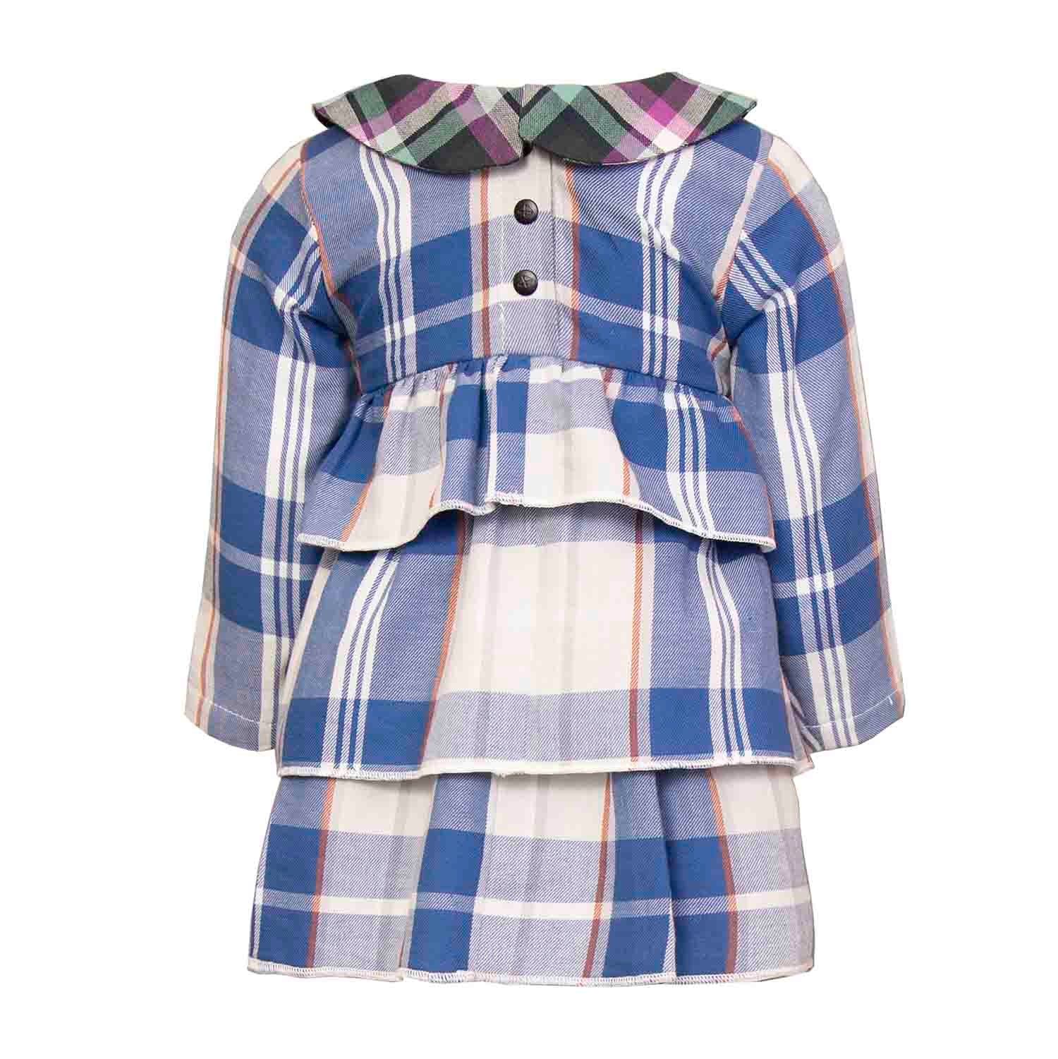 Infantium Victoria Tartan Babykleid blau Baumwolle 68