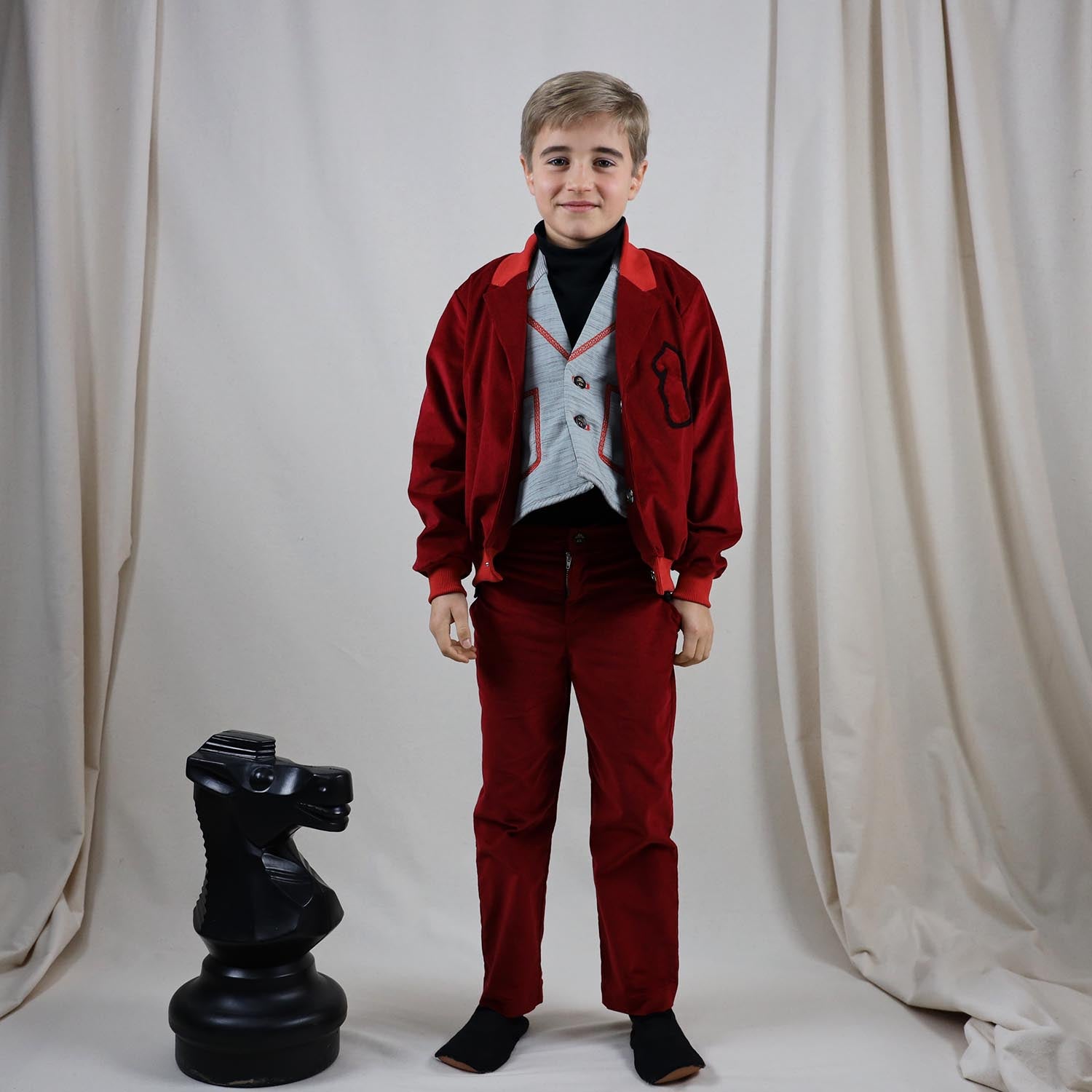 Infantium Victoria Red Corduroy Pants Kinder Cordhose Rot Gr.128