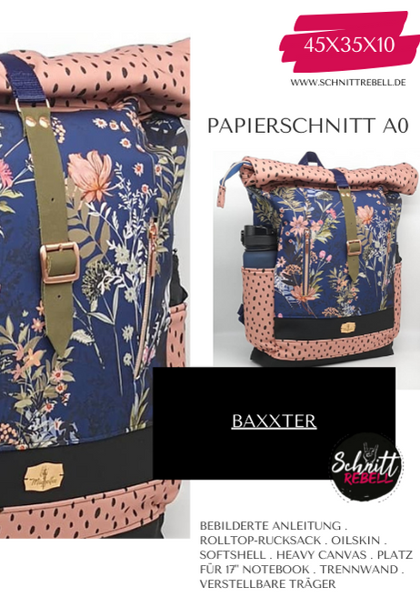 Schnittrebell Baxxter Rolltop-Rucksack Papierschnitt A0