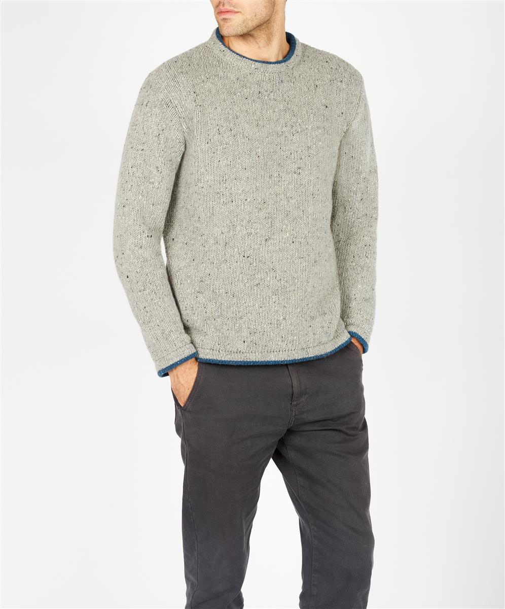 marlowe nature Roundstone Sweater Wollpullover light greyink marl