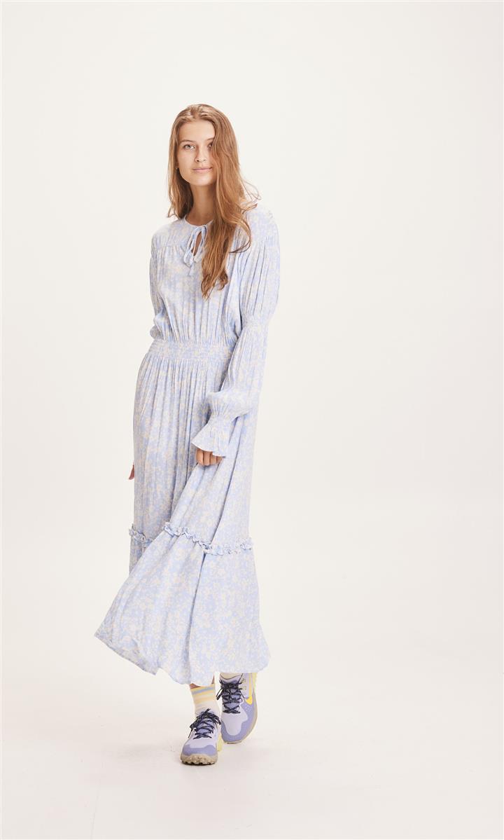 marlowe nature Kleider Fleur Smock Maxi Flower Dress blau M Viskose