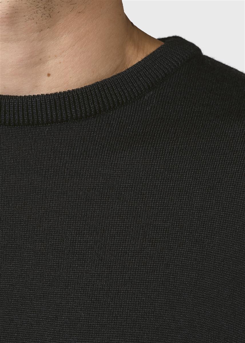 marlowe nature Mens Basic Merino Knit Pullover navy Merinowolle