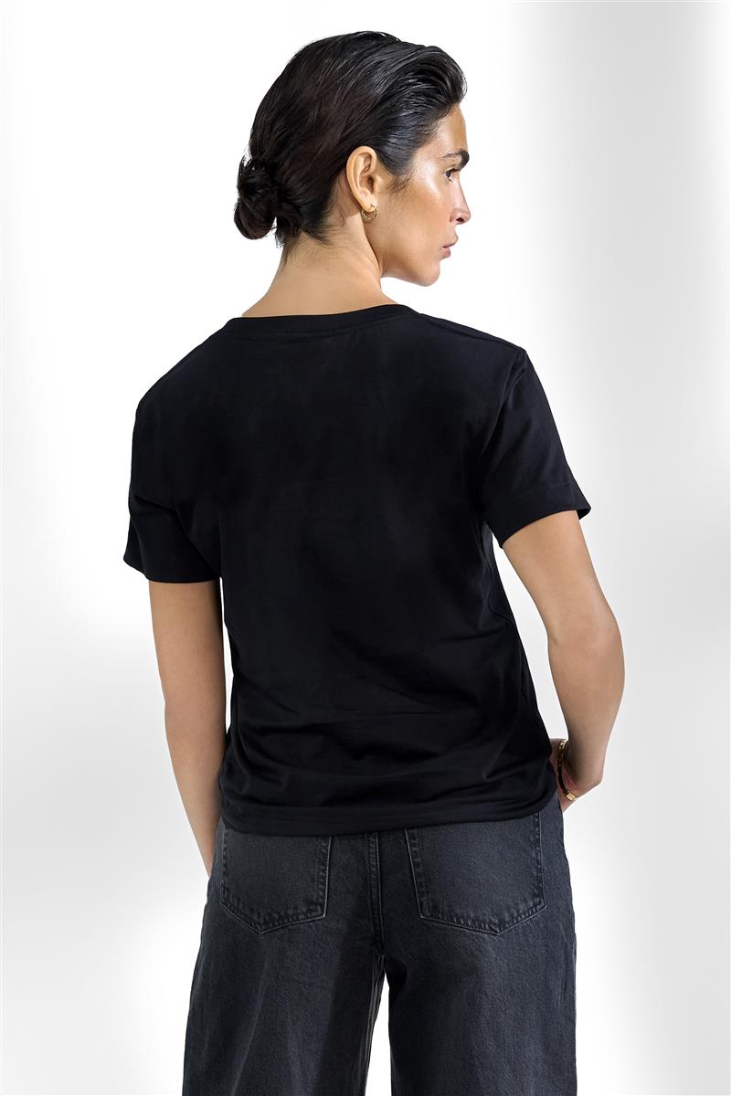 marlowe nature Shirts V-Neck regular T-Shirt black Bio-Baumwolle