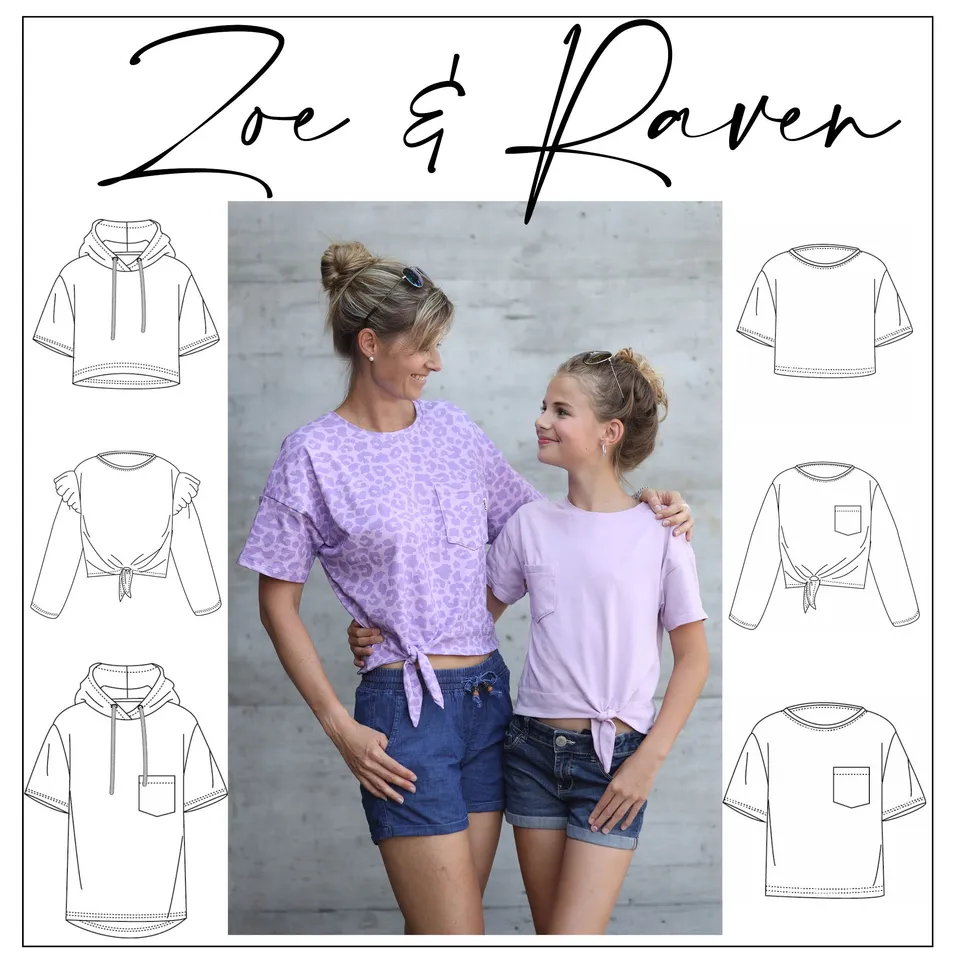Moeve Design Zoe & Raven Shirt Schnittmuster Gr. 32-52 + 86-164