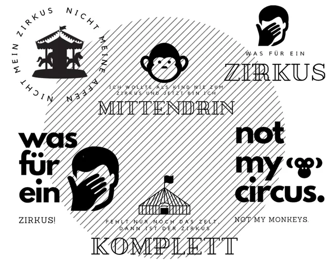 Schnittrebell Plotterdateien Zirkus-Serie Plotterdatei 6 Stück SVG