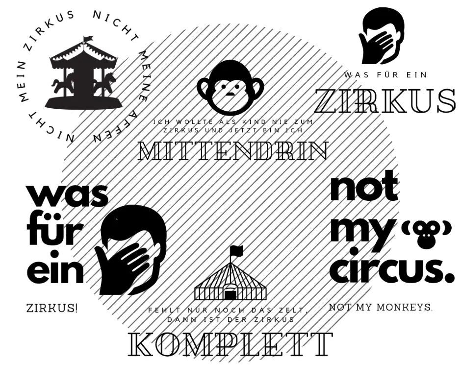 Schnittrebell Plotterdateien Zirkus-Serie Plotterdatei 6 Stück SVG