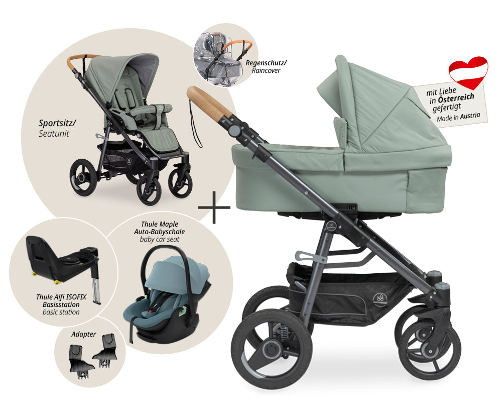 Naturkind Lux Evo 4in1 Kinderwagen mit Autoschale