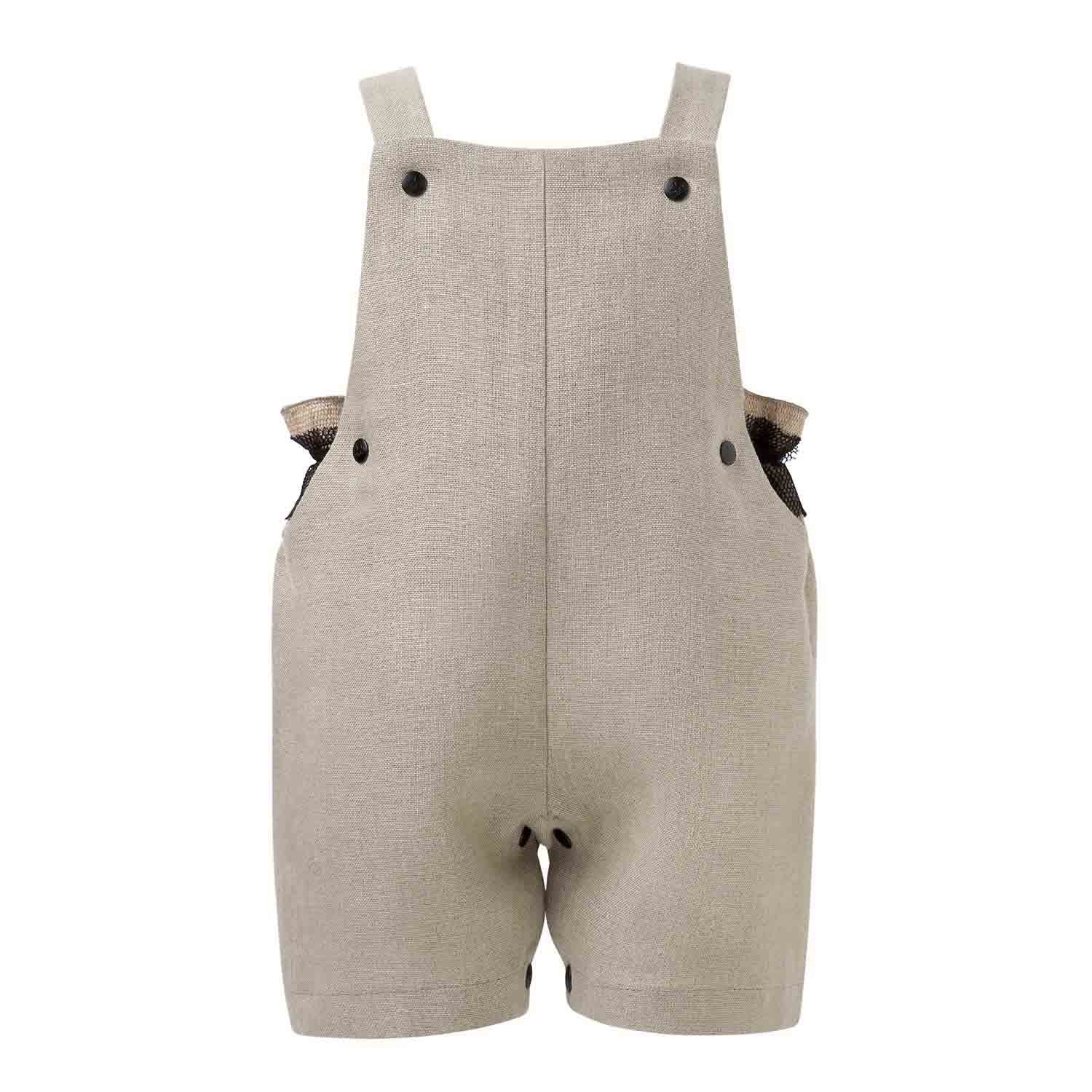Infantium Victoria Baby Playsuit Overall beige Leinen