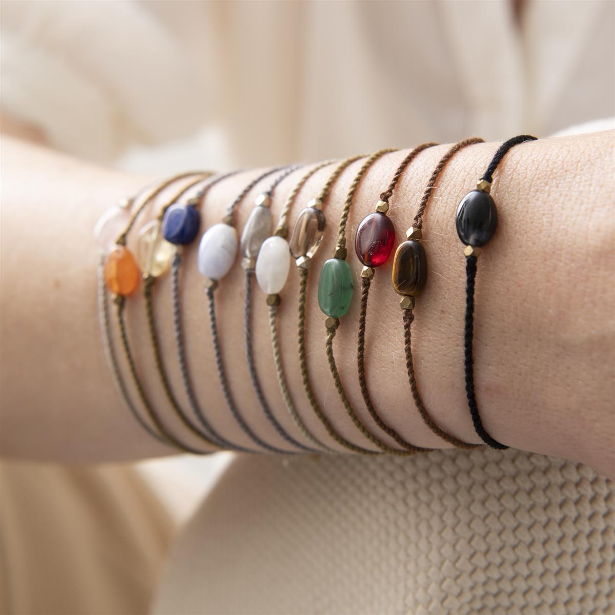 A Beautiful Story Gemstone Card Armband weiß/lila 15-22cm