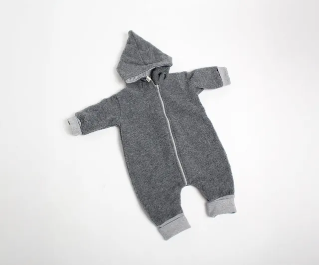 Naturkind Bekleidung Wollfleece Overall Grau 62/68 GOTS