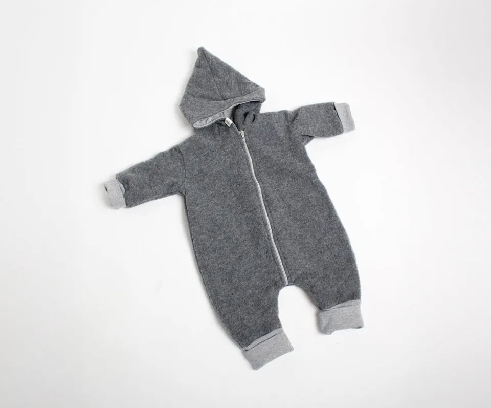 Naturkind Bekleidung Wollfleece Overall Grau 62/68 GOTS