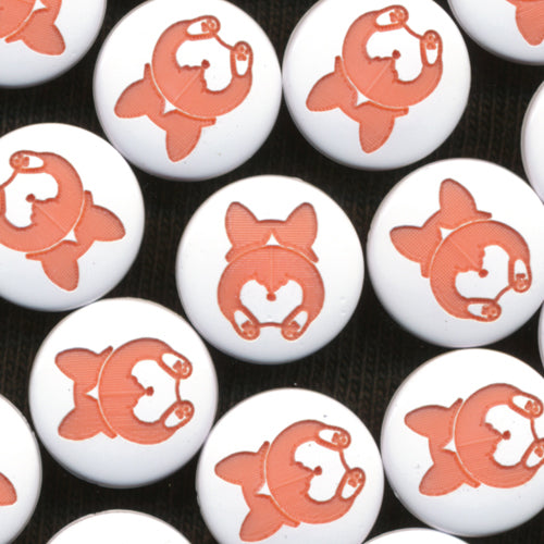 Kam Snaps Druckknöpfe Engraved Corgi B17 Coral 25 Sets