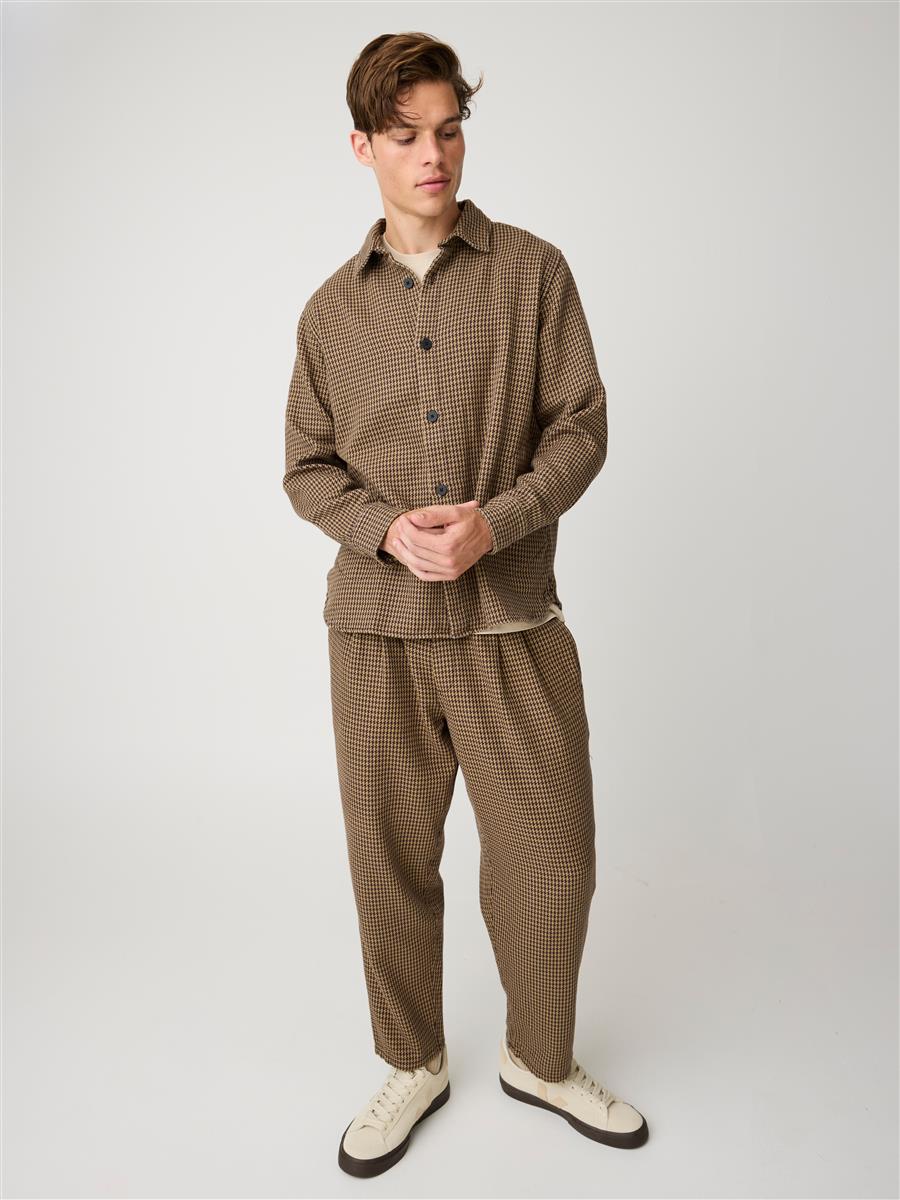 marlowe nature Loose Houndtooth Overshirt dark brown M