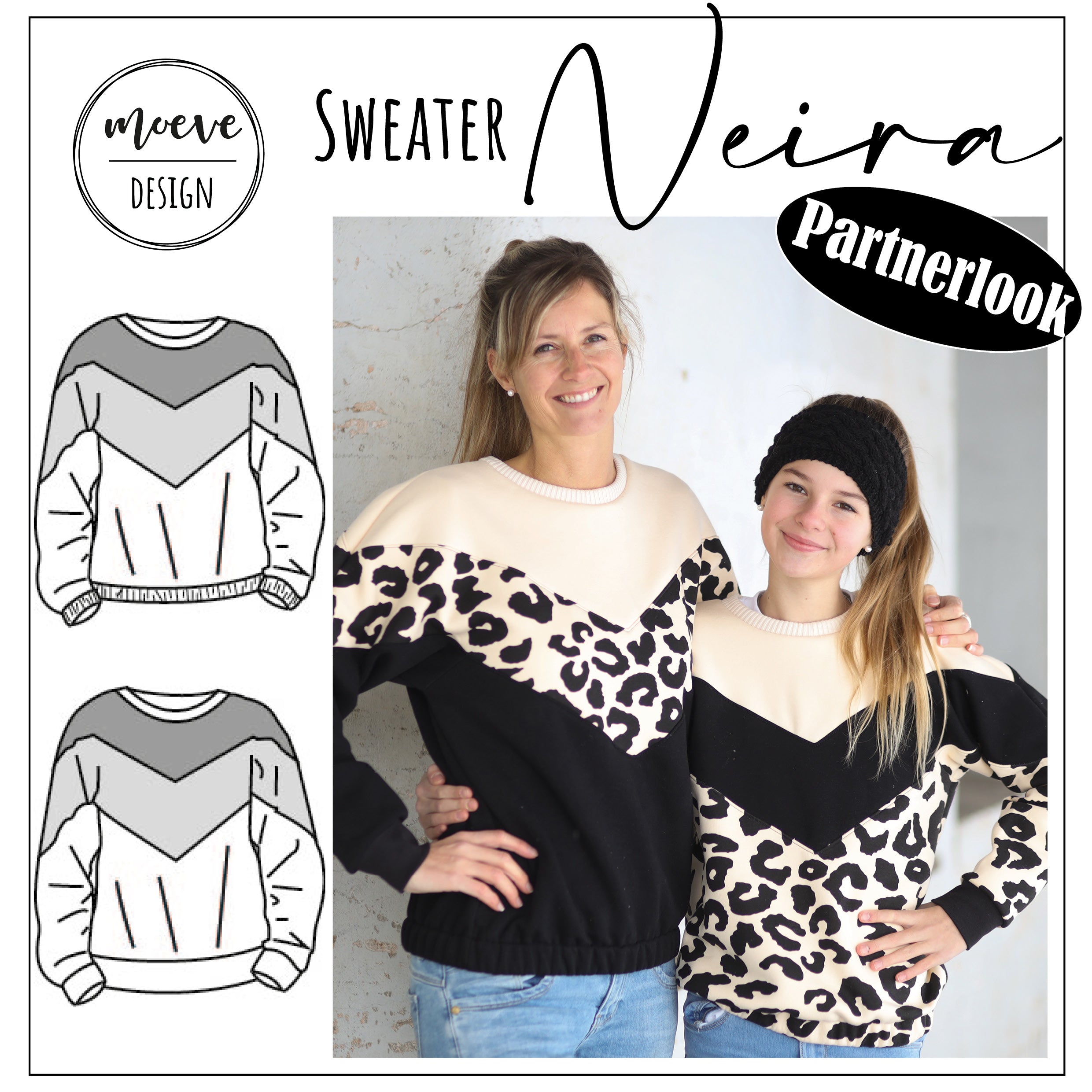 Moeve Design Neira Partnerlook Sweater Schnittmuster Damen+Kinder