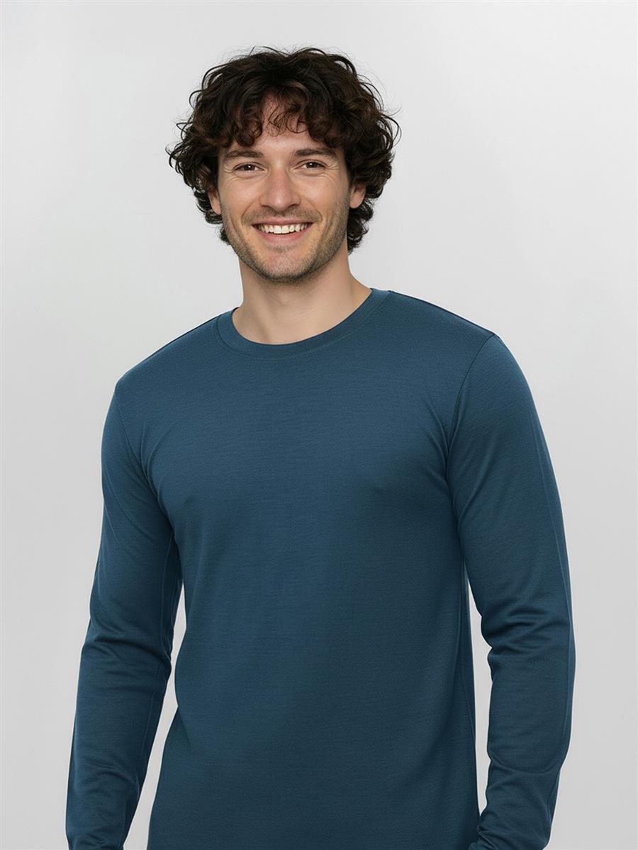 marlowe nature Basic Base Shirt blue pine Merino