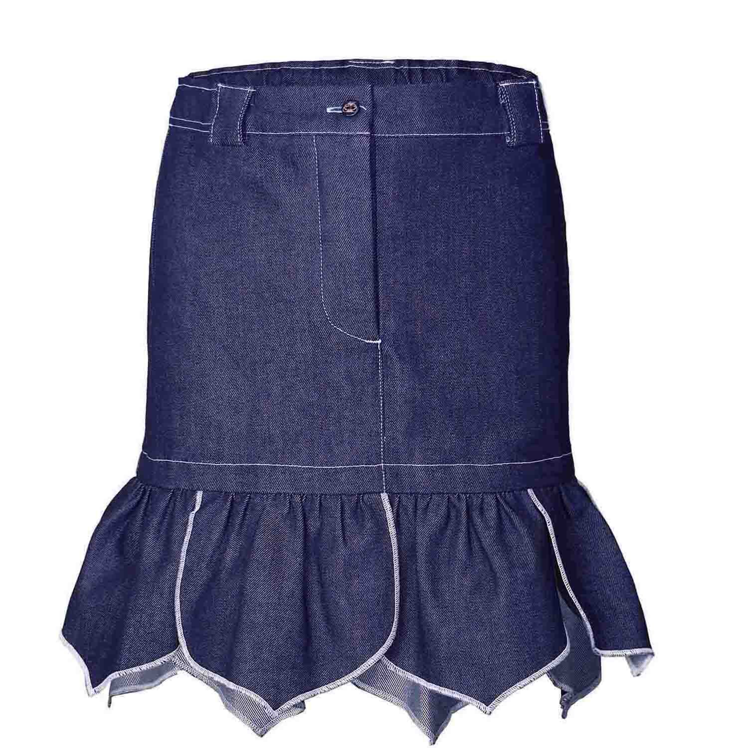 Infantium Victoria Flower Petals Jeansrock blau Gr.128 Baumwolle