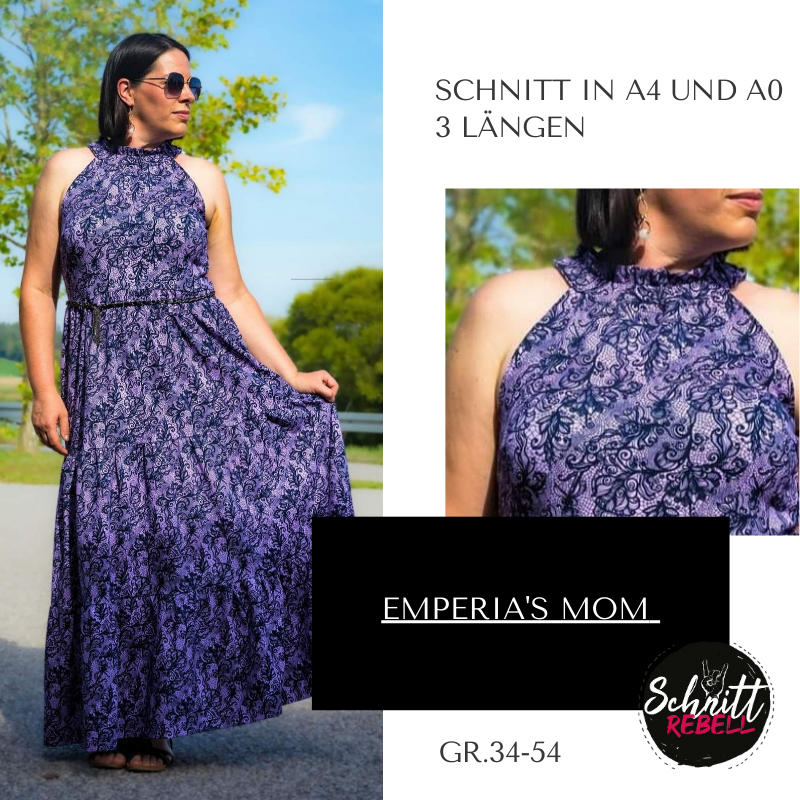 Schnittrebell Ebooks Emperia´s Mom Maxikleid Schnittmuster 3 Längen