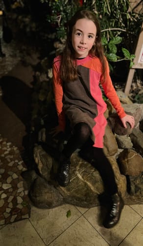 Infantium Victoria Colorblock Kleid Pink Orange Bio-Jersey