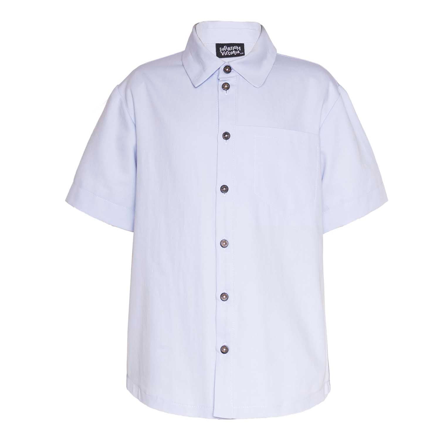 Infantium Victoria Button-Down Hemd Blau Gr.128 Bio-Sateen