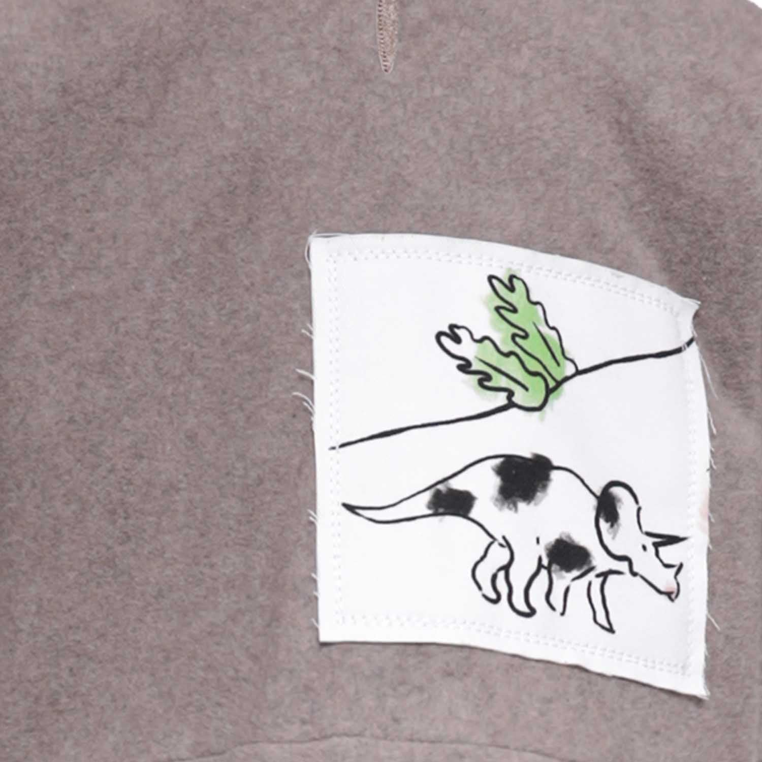 Infantium Victoria Baby Hoodie Beige Baumwollfleece Dino 80