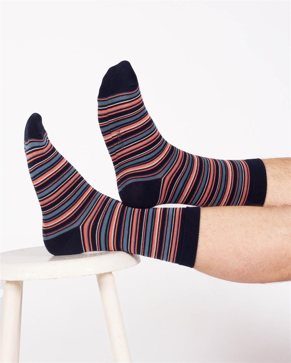 marlowe nature Multi Stripe Crew Socks Socken navy pink Bambus
