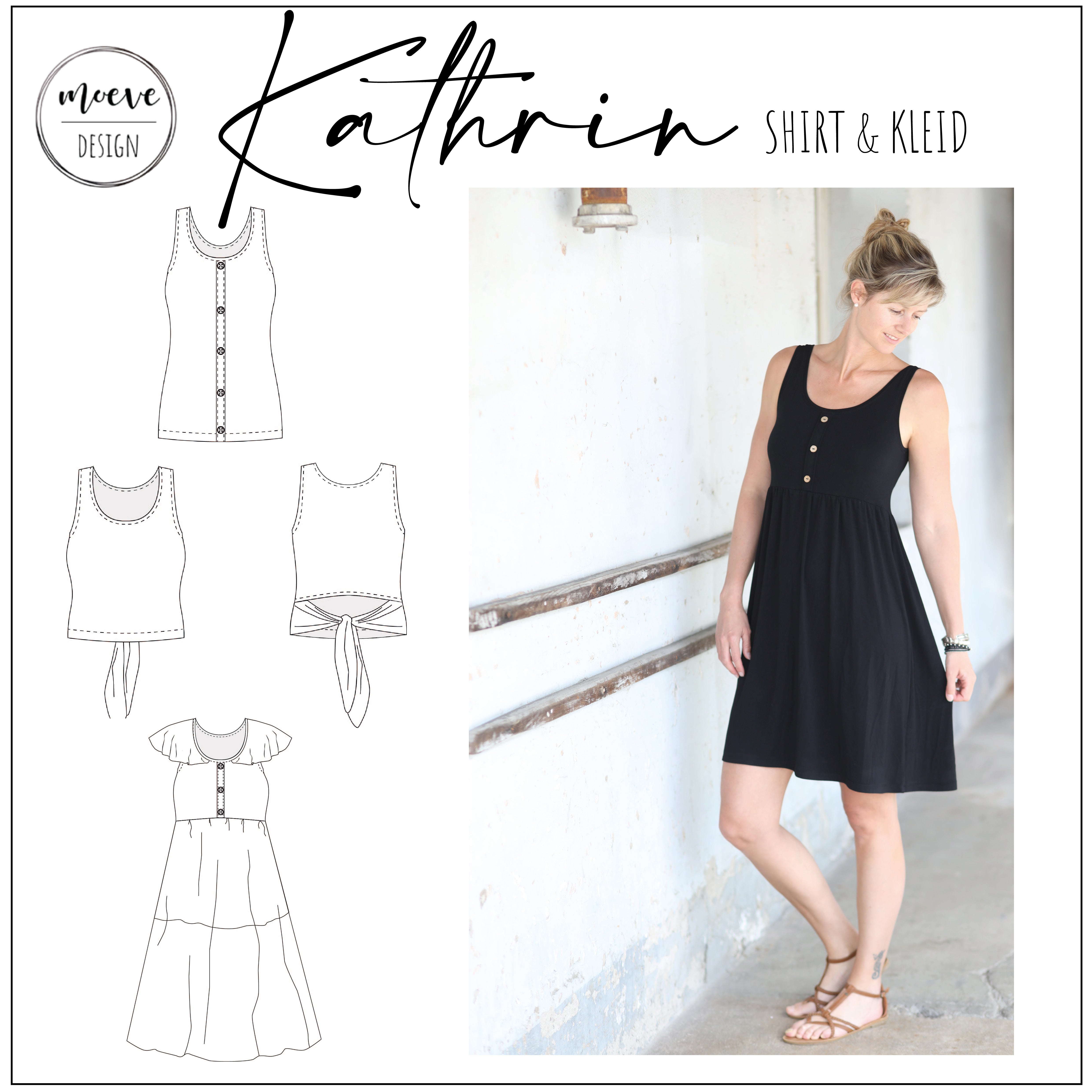 Moeve Design Damen Schnittmuster Kathrin Shirt & Kleid Gr. 30-46