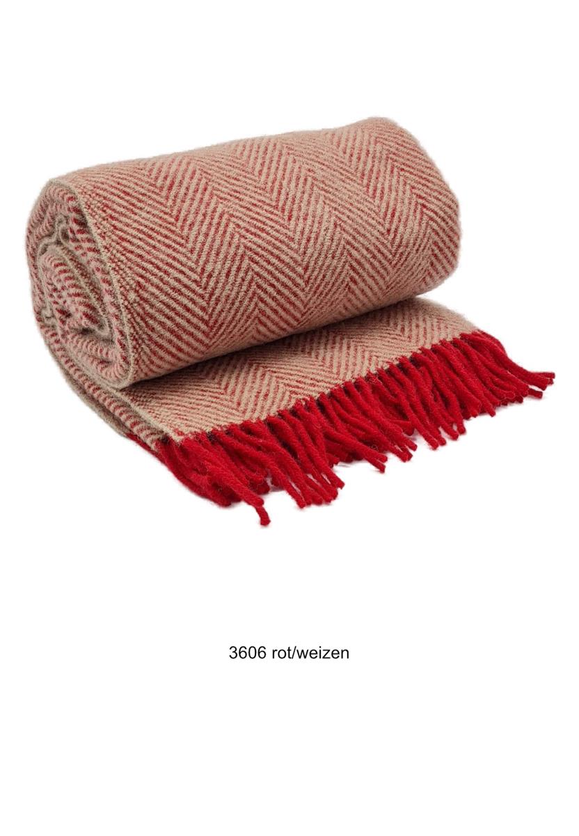 Marlowe Nature Wolldecke Fischgrät Schurwolle 130x200 grau