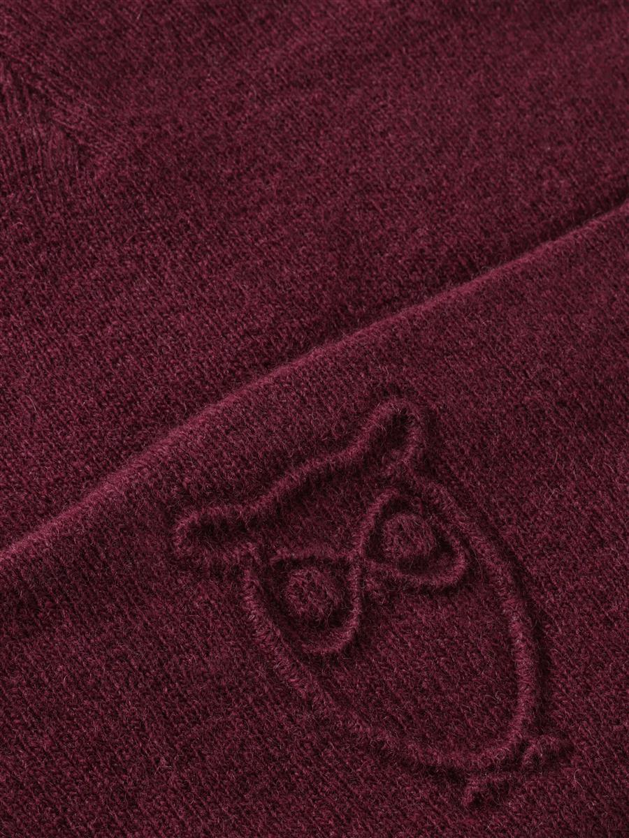 marlowe nature Lambswool Logo Embossed Beanie Mütze black jet Wolle