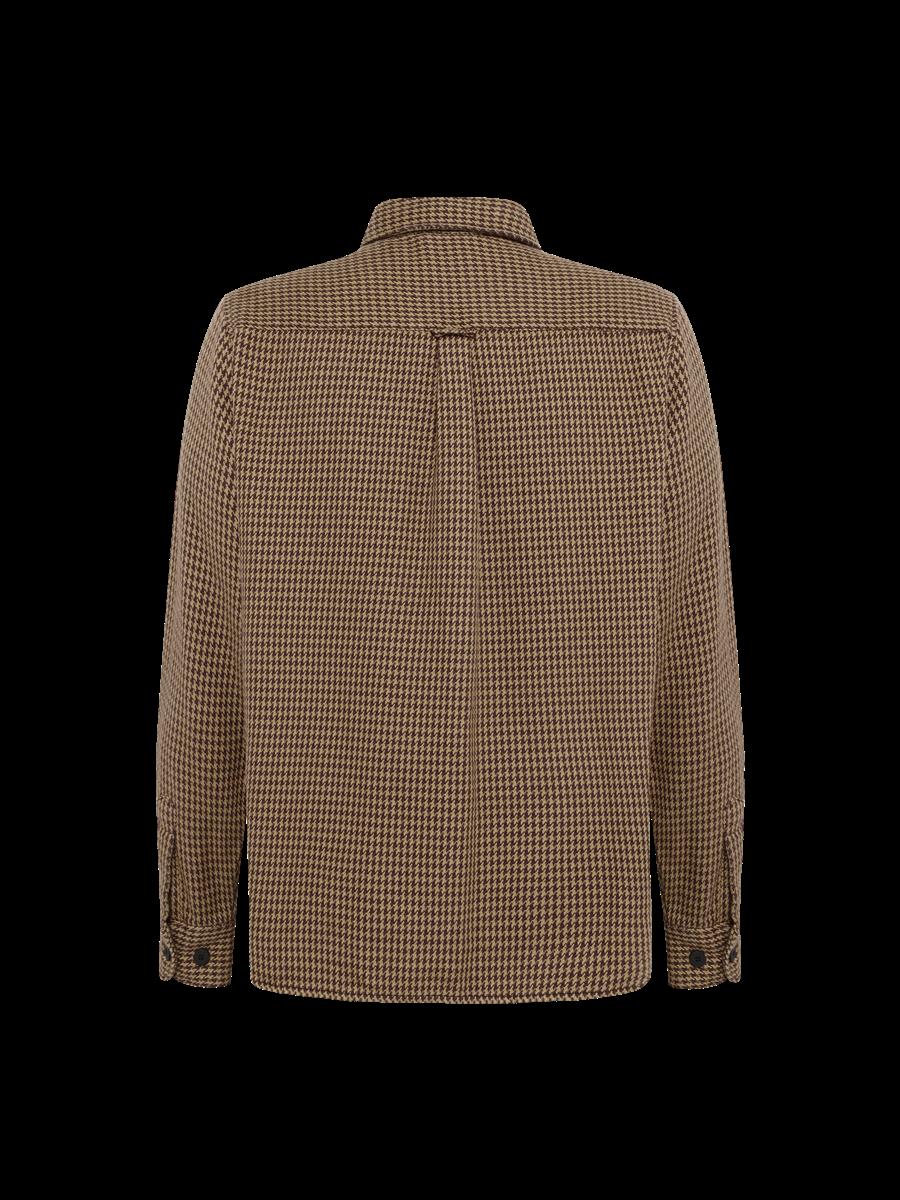 marlowe nature Loose Houndtooth Overshirt dark brown M