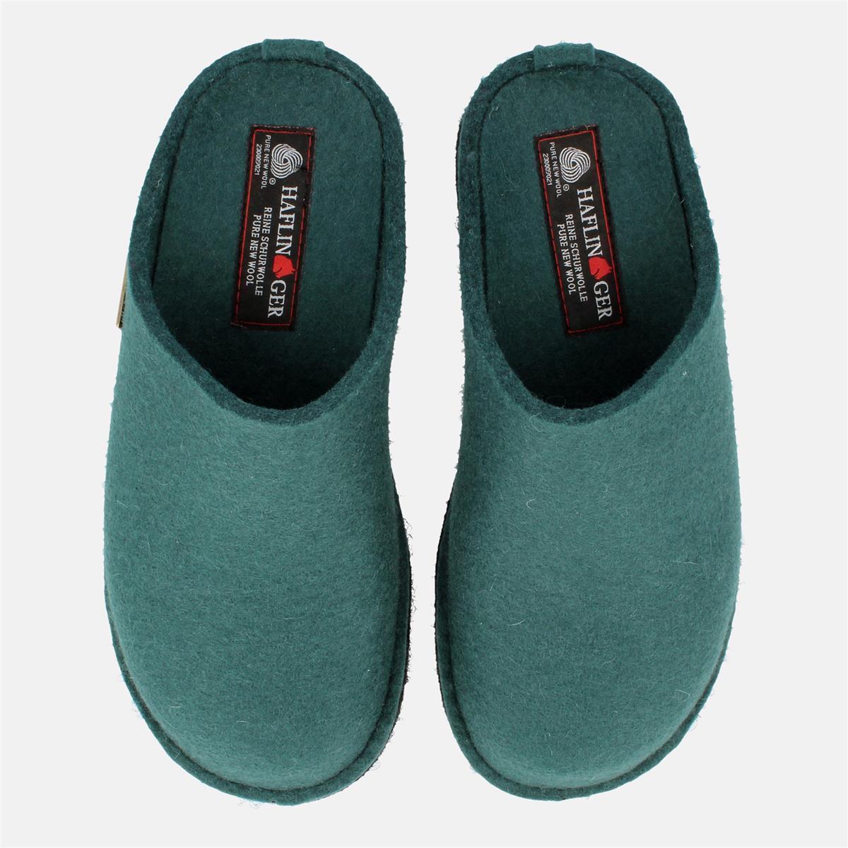 Haflinger Flair Soft Filzpantoffeln Wollfilz Fußbett jeans