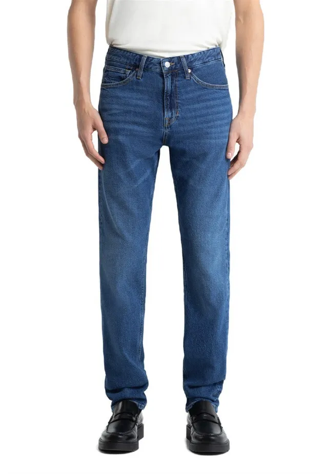 marlowe nature Addo Jeans mid blue Bio gerader Schnitt