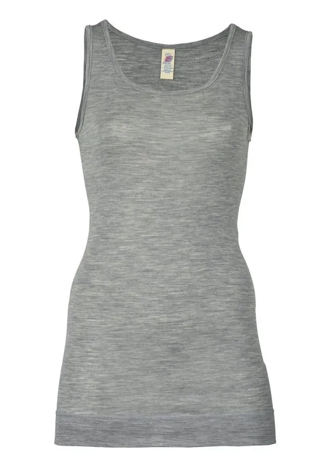 Engel Long-Shirt ärmellos grey melange Wolle Seide