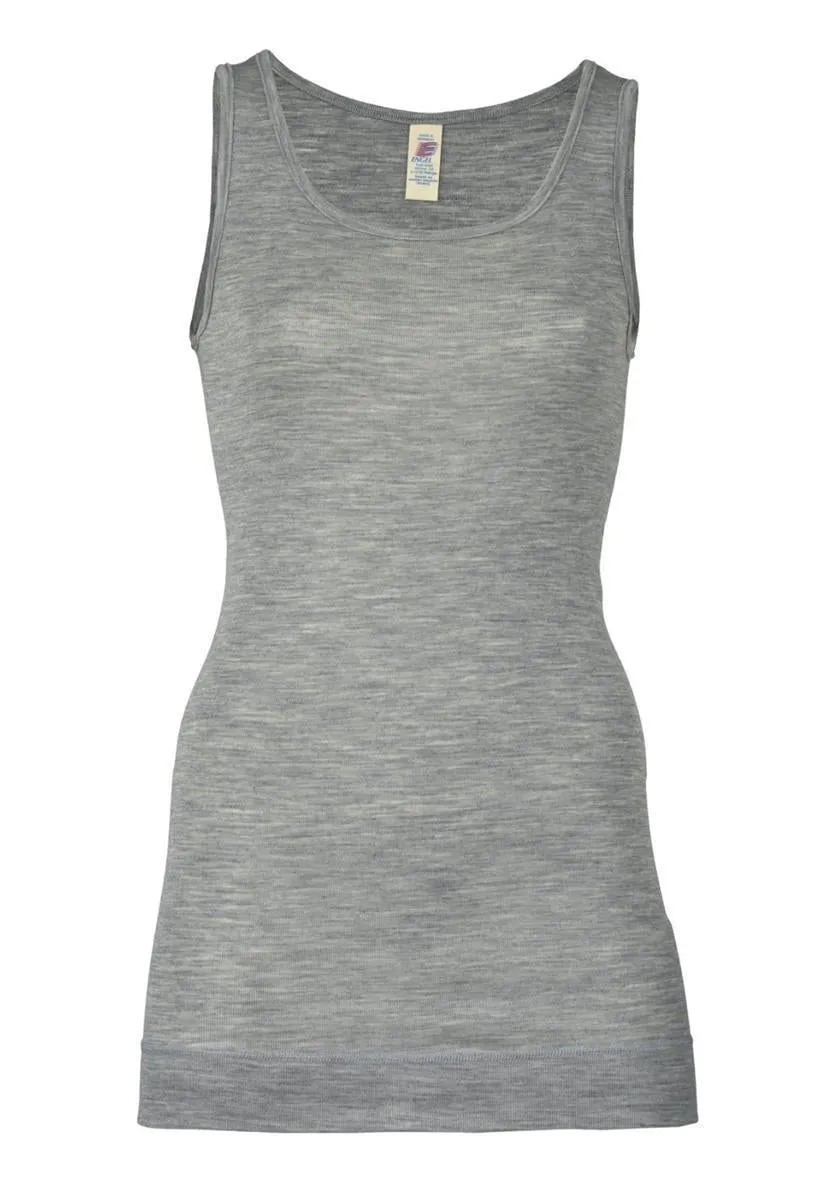 Engel Long-Shirt ärmellos grey melange Wolle Seide