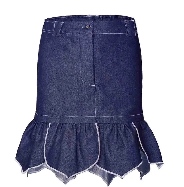 Infantium Victoria Flower Petals Jeansrock blau Gr.128 Baumwolle