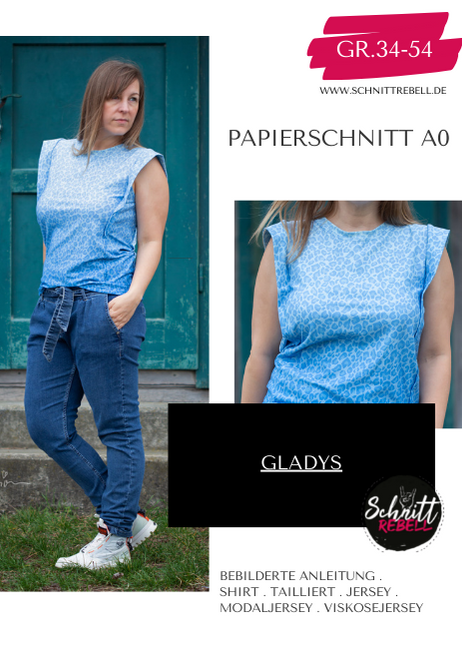 Schnittrebell Papierschnitte Shirt Gladys Gr.34-54 Papierschnitt