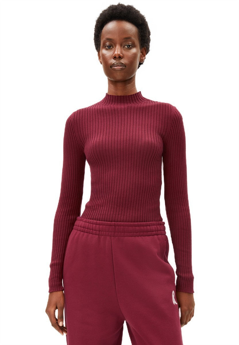 marlowe nature Alaani Rollkragenpullover Bio-Baumwolle rot