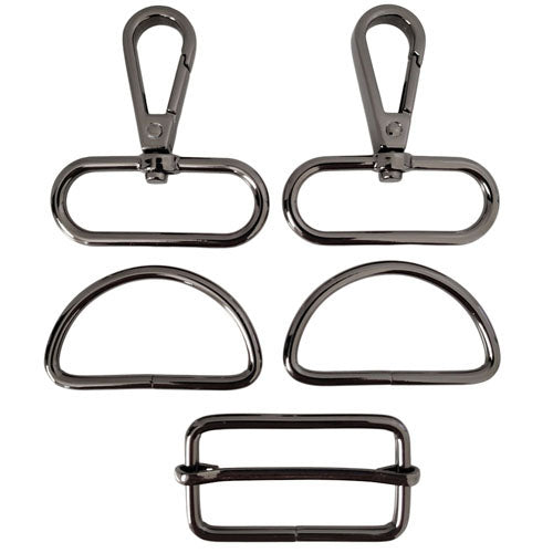 Kam Snaps Bag Hardware Gurtband Set 5-tlg 38mm Silber