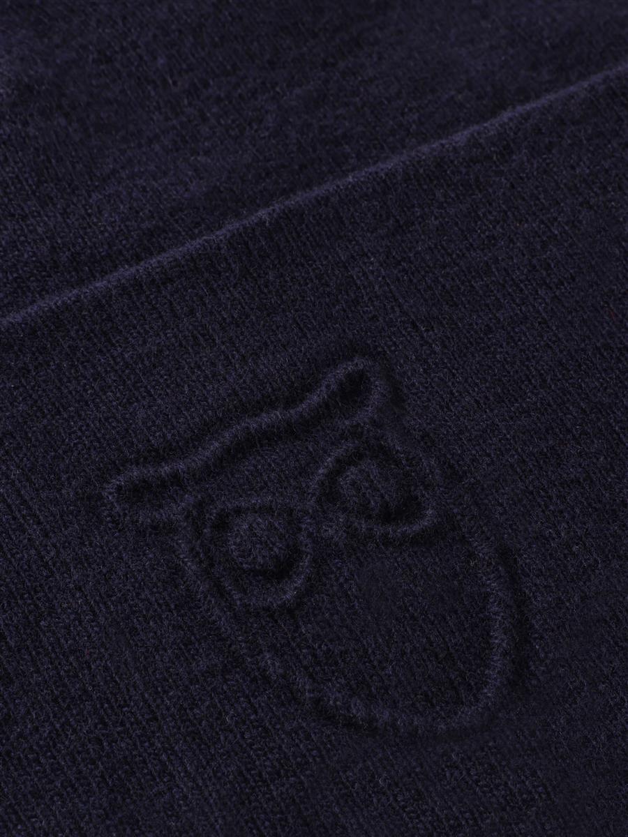 marlowe nature Lambswool Logo Embossed Beanie Mütze black jet Wolle