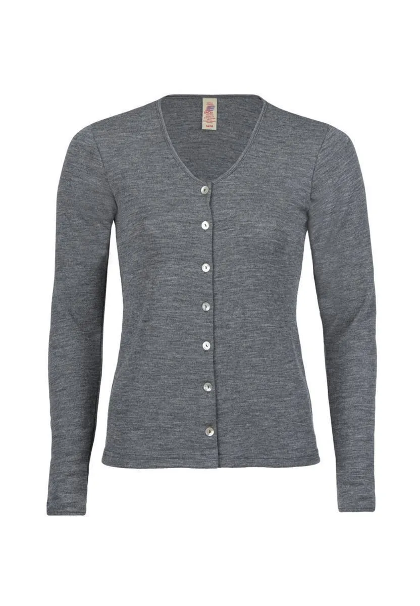 Engel Cardigan Strickjacke schiefer 34/36 Bio-Merinowolle