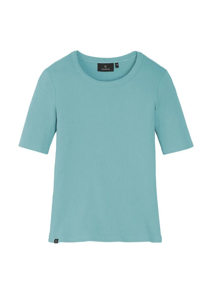marlowe nature Daphne T-Shirt sun yellow Rippe tailliert