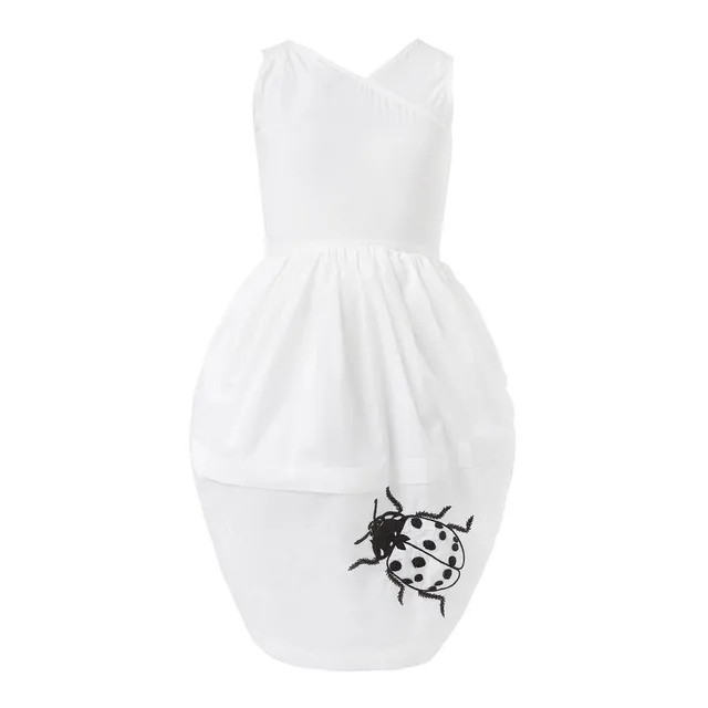 Infantium Victoria Ladybug Kleid Weiß Bio-Baumwolle Stickerei