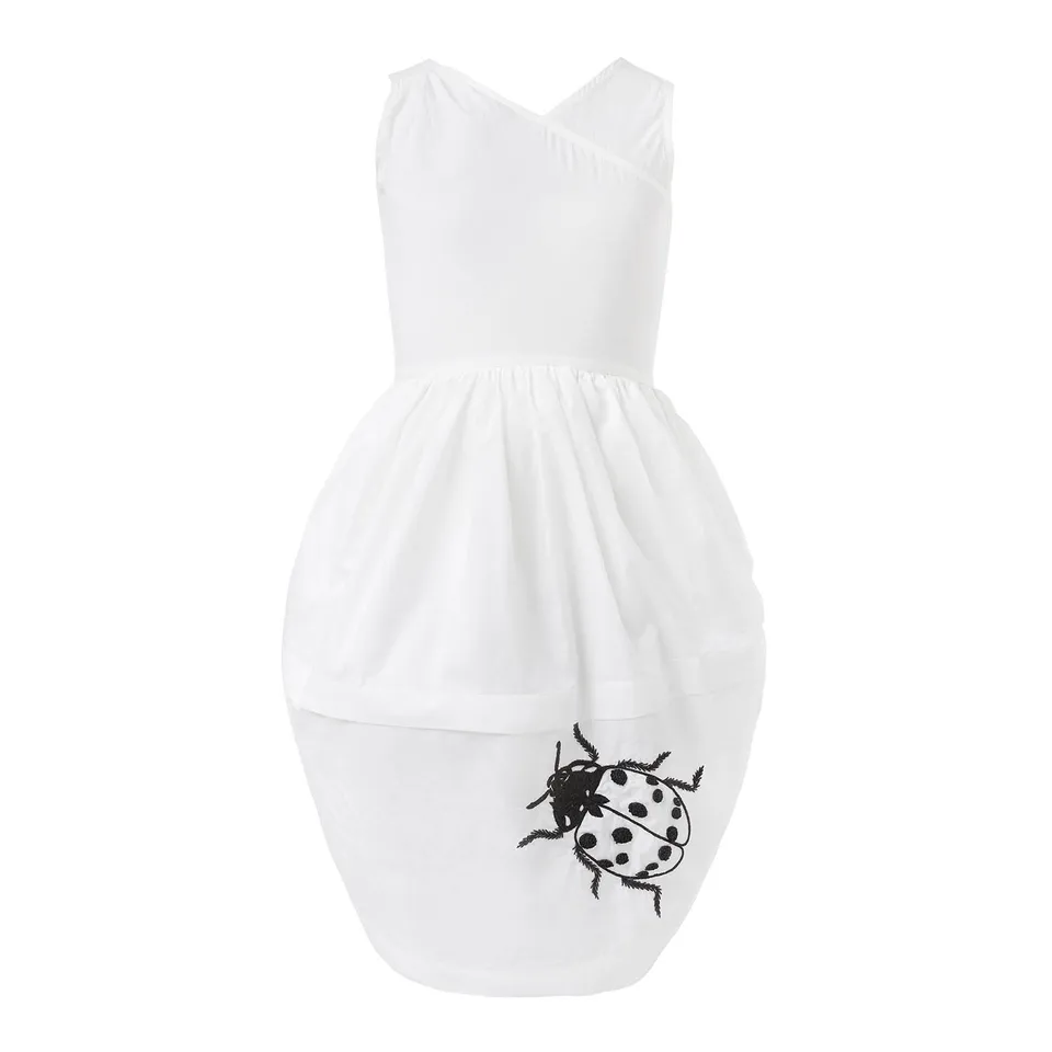 Infantium Victoria Ladybug Kleid Weiß Bio-Baumwolle Stickerei