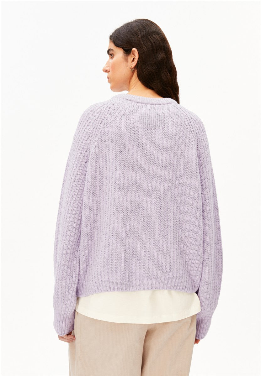 marlowe nature Selmaa Strickjacke honey melange Bio-Wolle