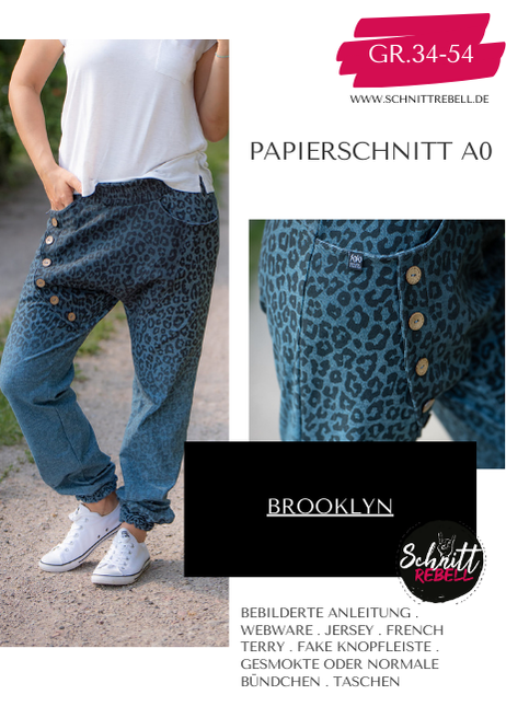 Schnittrebell Brooklyn Baggyhose Papierschnitt A0 Gr.34-54