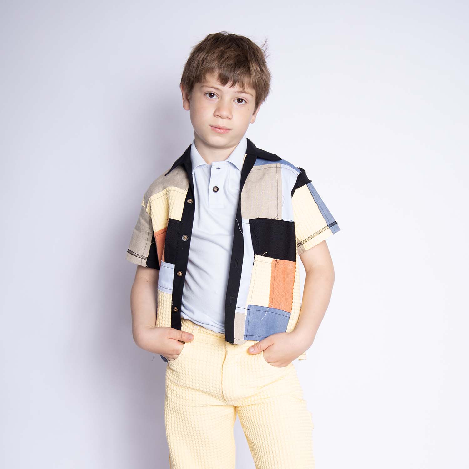 Infantium Victoria Patchwork Hemd Kinder Bio-Baumwolle Hanf
