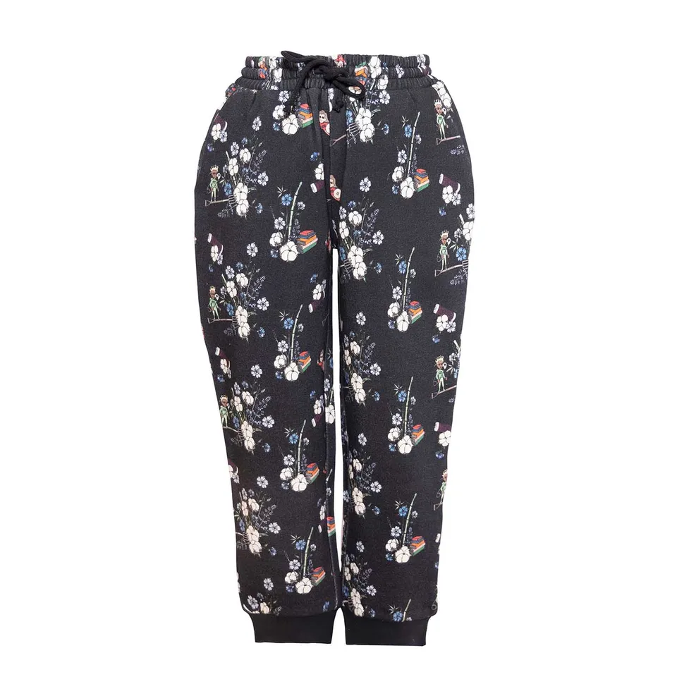 Infantium Victoria Sweatpants Jogginghose 104 Schwarz Floral Baumwolle
