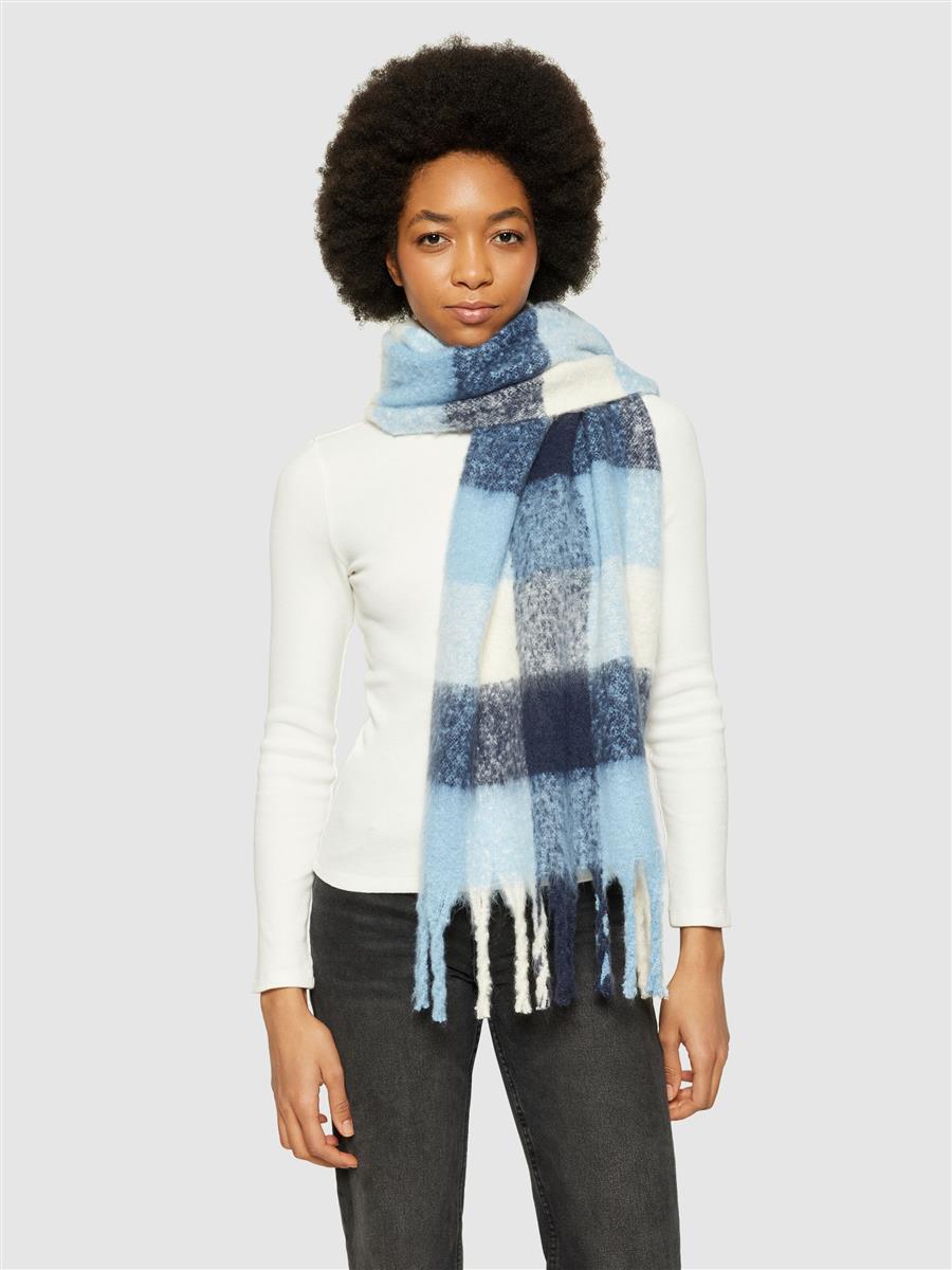 marlowe nature Checked Scarf Karoschal blue check One size