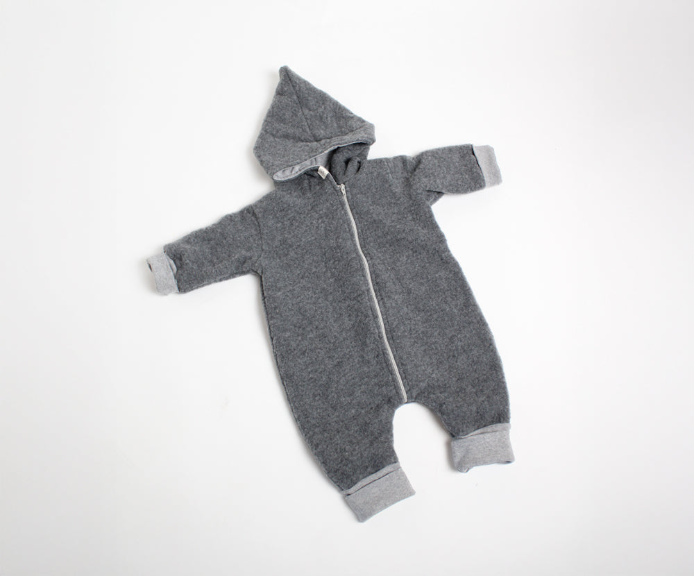 Naturkind Bekleidung Wollfleece Overall Grau 62/68 GOTS