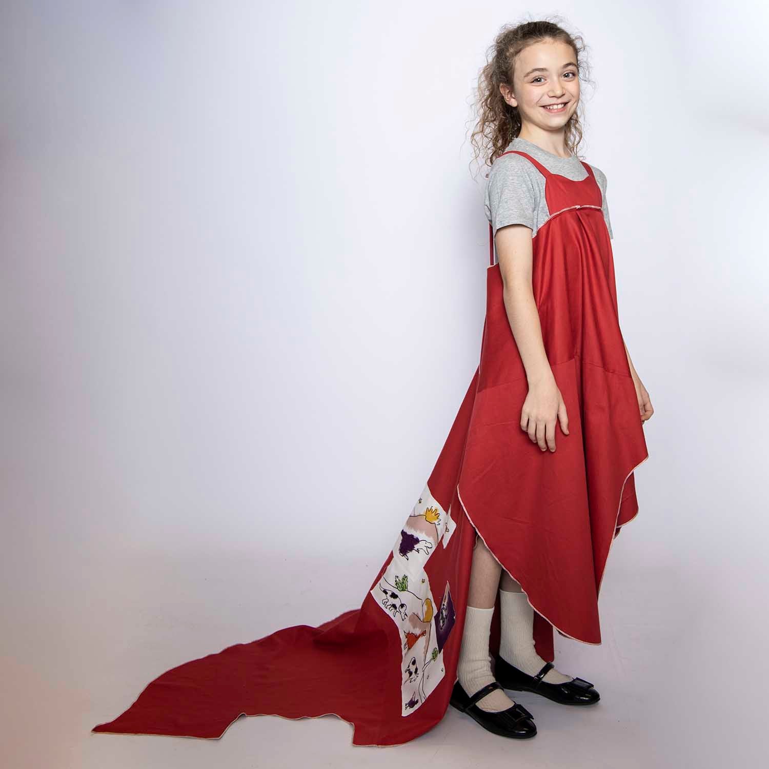 Infantium Victoria Red Zero-Waste Dress Kleid rot Baumwolle