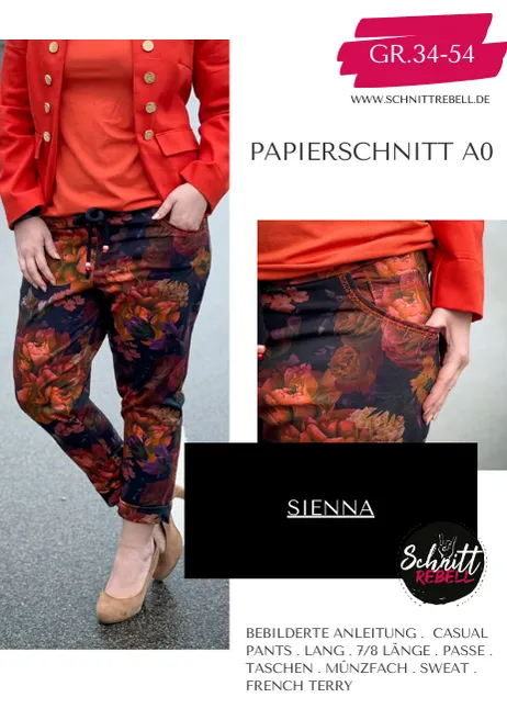Schnittrebell Sienna Gr. 34-54 Papierschnitt Hose Casual Damen